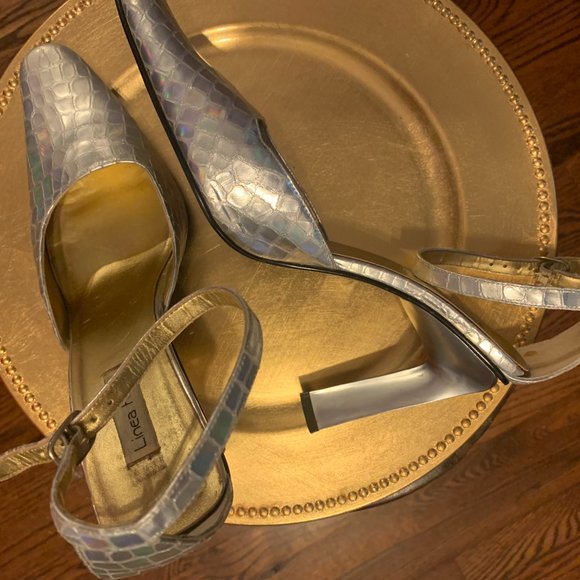 Linea Roma Silver Embossed (Snake) Leather Heels - Picture 9 of 9